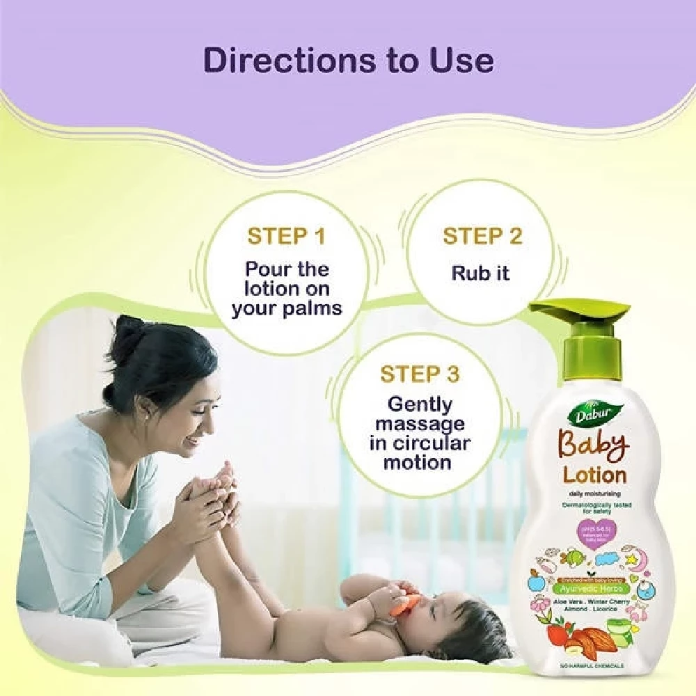 Dabur Baby Lotion Daily Moisturising, 500 ml-6.webp